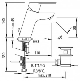 Смеситель для раковины Tres BM-Tres однорычажный экоэффективный хром 139104DA
