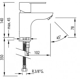 Змішувач для раковини Tres BM-Tres одноважільній екоефективний хром 117104