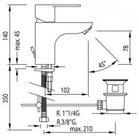 Змішувач для раковини Tres BM-Tres одноважільній екоефективний хром 117104DA