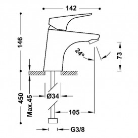 Смеситель для раковины Tres Canigo Eco Tres-duo® однорычажный хром 21710401