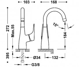 Змішувач для раковини Tres Canigo Plus одноважільний хром 21830812