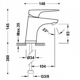 Смеситель для раковины Tres Canigo Plus Tres-duo® однорычажный хром 21810301