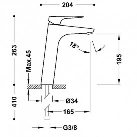 Змішувач для раковини Tres Canigo Plus Tres-duo® одноважільний хром 21820301