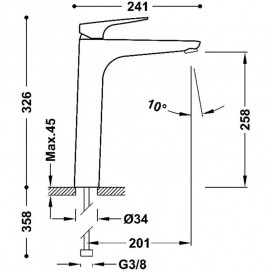 Смеситель для раковины Tres Canigo Plus XXL Tres-duo® однорычажный хром 21880301