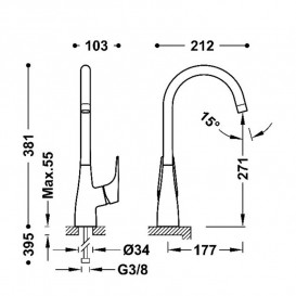 Смеситель для раковины Tres Canigo Plus XXL однорычажный хром 21830803