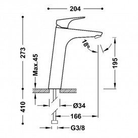 Змішувач для раковини Tres Canigo Tres-duo® одноважільний хром 21720301