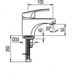 Змішувач для раковини Tres Eco-tres одноважільний хром 17010302