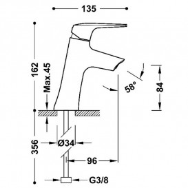 Змішувач для раковини Tres Fuji Eco одноважільний матовий чорний 28110402NM
