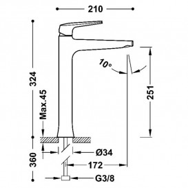 Смеситель для раковины Tres Fuji XXL однорычажный хром 28180301