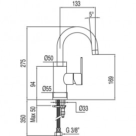 Смеситель для раковины Tres Lex-tres однорычажный с поворотным изливом хром 181703