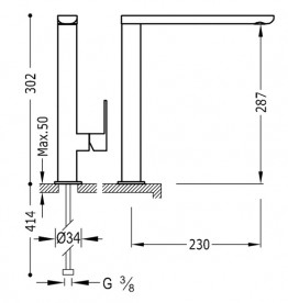 Смеситель для раковины Tres Loft colors однорычажный фиолетовый/хром 20020503VI