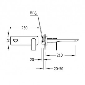 Змішувач для раковини Tres Loft colors настінний білий матовий 20020003BM