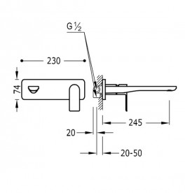 Змішувач для раковини Tres Loft colors настінний матове золото 20020002OM
