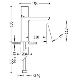 Смеситель для раковины Tres Loft-Tres однорычажный хром 20010302