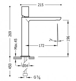 Смеситель для раковины Tres Loft-Tres однорычажный хром 20020304