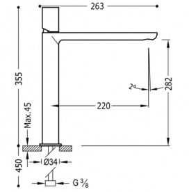 Смеситель для раковины Tres Loft-Tres однорычажный хром 20020306
