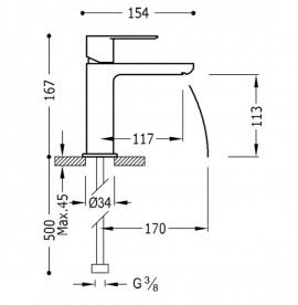 Смеситель для раковины Tres Loft-Tres однорычажный хром 20010301