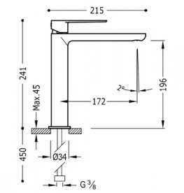 Смеситель для раковины Tres Loft-Tres однорычажный хром 20020303
