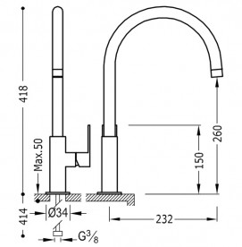 Смеситель для раковины Tres Loft-Tres однорычажный хром 20020506