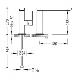 Смеситель для раковины Tres Loft-Tres однорычажный хром 20020501