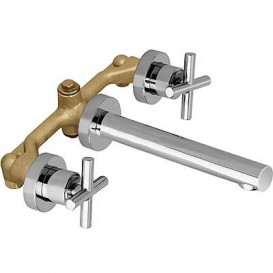 Змішувач для раковини Tres Bimax-Tres двухвентильний настінний хром 163151