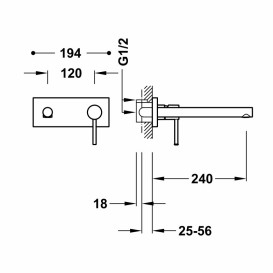 Смеситель для раковины Tres Max-Tres настенный однорычажный хром 06230012