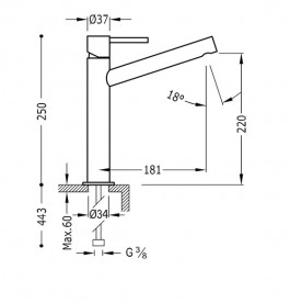 Смеситель для раковины Tres Max-Tres однорычажный хром 06220601