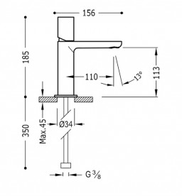 Смеситель для раковины Tres Max-Tres однорычажный хром 06110302