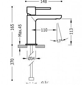 Смеситель для раковины Tres Max-Tres однорычажный хром 06210302