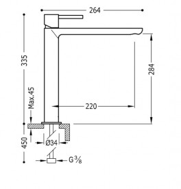 Смеситель для раковины Tres Max-Tres однорычажный хром 06220306