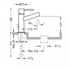 Змішувач для раковини Tres Max-Tres з донним клапаном хром 06210301D