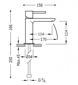 Смеситель для раковины Tres Max-Tres с каскадным изливом хром 06210303