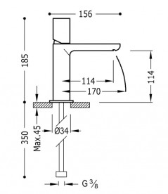 Смеситель для раковины Tres Max-Tres с каскадным изливом хром 06110303