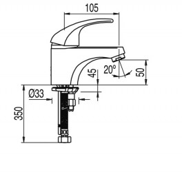 Змішувач для раковини Tres Monotres 2000 одноважільний хром 172103