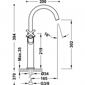 Смеситель для раковины Tres Mont Blanc двухвентильный матовое розовое золото 28380301OPM