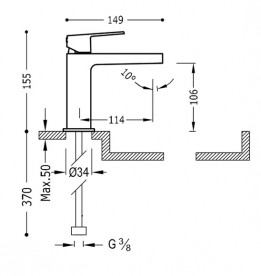 Змішувач для раковини Tres Project colors одноважільний білий матовий 21110301BM