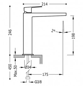 Змішувач для раковини Tres Project colors одноважільний матове золото 21120301OM