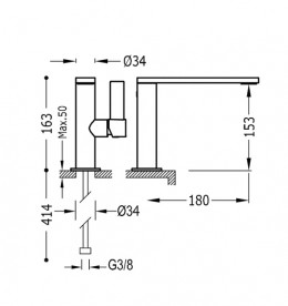 Змішувач для раковини Tres Project colors одноважільний чорний матовий 21120501NM