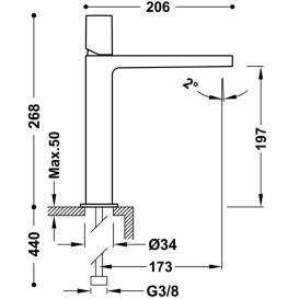 Смеситель для раковины Tres Project-Tres однорычажный бронзовый черный 21120302KMB