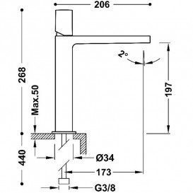 Смеситель для раковины Tres Project-Tres однорычажный матовое розовое золото 21120302OPM