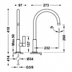 Смеситель для раковины Tres Project-Tres XXL однорычажный матовое розовое золото 21190601OPM