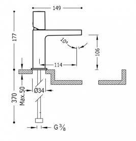Змішувач для раковини Tres Project colors одноважільний чорний матовий 21110302NM