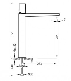 Змішувач для раковини Tres Project-Tres одноважільний хром 21180302