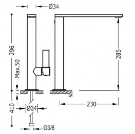 Смеситель для раковины Tres Project-Tres однорычажный хром 21140501