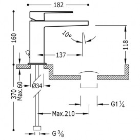 Змішувач для раковини Tres Slim-Tres одноважільний хром 20210301