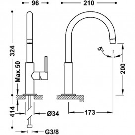 Смеситель для раковины Tres Study colors однорычажный матовое розовое золото 26290402OPM