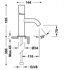 Змішувач для раковини Tres Study colors одноважільний золото 26190301OR