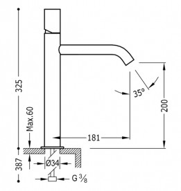 Смеситель для раковины Tres Study colors однорычажный черный 26130701TNE