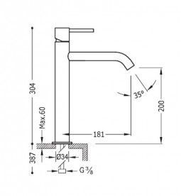 Змішувач для раковини Tres Study colors одноважільний янтарно-жовтий 26230701TAM