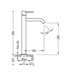 Смеситель для раковины Tres Study colors однорычажный янтарно-желтый 26230801TAM
